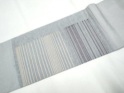 平和屋着物●九寸名古屋帯 紬地 霞文 正絹 逸品 CAAY9961hy