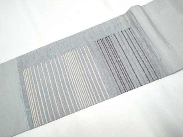 平和屋着物●九寸名古屋帯 紬地 霞文 正絹 逸品 CAAY9961hy