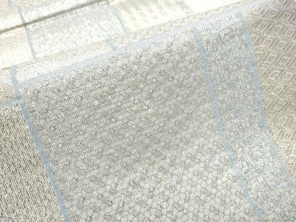 平和屋着物●西陣 織楽浅野 六通柄袋帯 幾何学文 銀糸 正絹 逸品 CAAY9993hy
