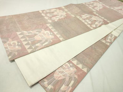 平和屋着物◎六通柄袋帯　抽象文様　正絹　逸品　CAAZ0064dy