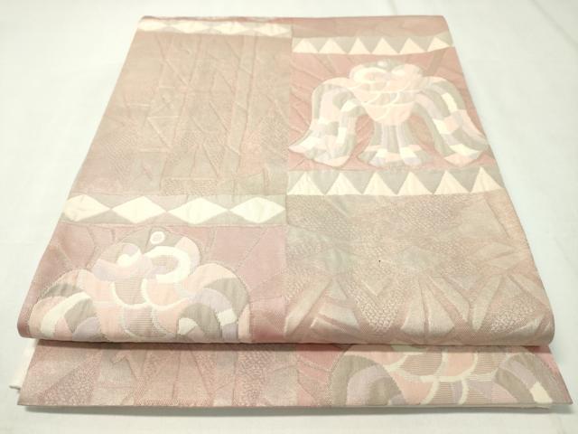 平和屋着物◎六通柄袋帯　抽象文様　正絹　逸品　CAAZ0064dy