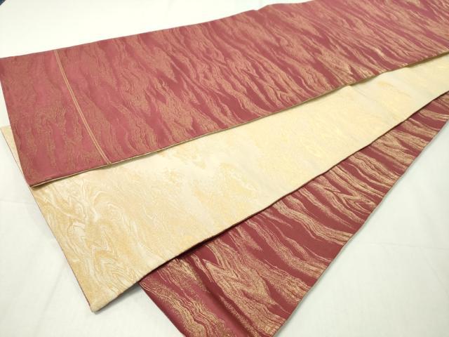 平和屋着物◎両面 全通柄袋帯 流水文 金糸 正絹 逸品 CAAZ0068dy