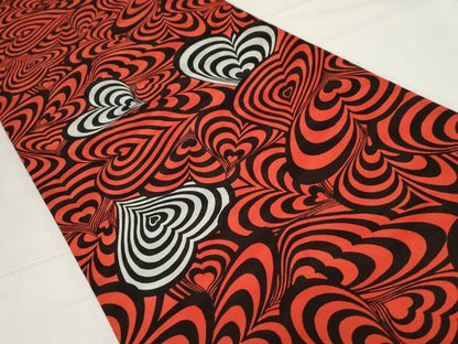 平和屋着物●全通柄袋帯 ハート 黒地 正絹 逸品 CAAZ0326dy