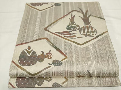 平和屋着物●本場筑前博多織 八寸名古屋帯 成り物 正絹 逸品 CAAZ0338dy
