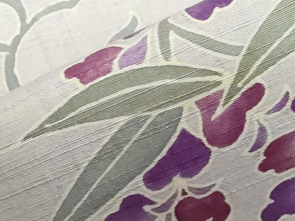 平和屋着物●九寸名古屋帯 紬地 枝垂れ藤 正絹 逸品 未使用 CAAZ0350dy
