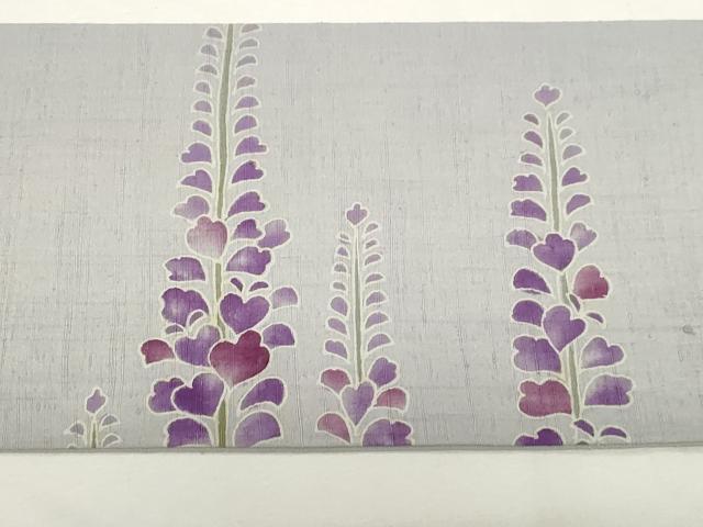 平和屋着物●九寸名古屋帯 紬地 枝垂れ藤 正絹 逸品 未使用 CAAZ0350dy