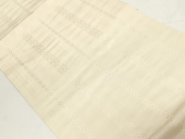 平和屋着物●本場筑前博多 八寸名古屋帯 献上 浅黄色 正絹 逸品 CAAZ0356dy