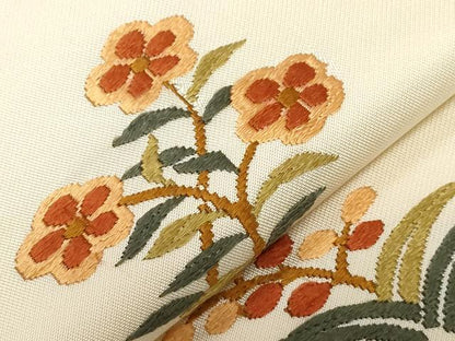 平和屋着物●九寸名古屋帯　唐織　孔雀花文　正絹　逸品　CAAZ0376dy