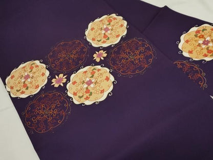 平和屋着物●塩瀬 九寸名古屋帯 正倉院花文 金彩 三越扱い 正絹 逸品 CAAZ0390dy