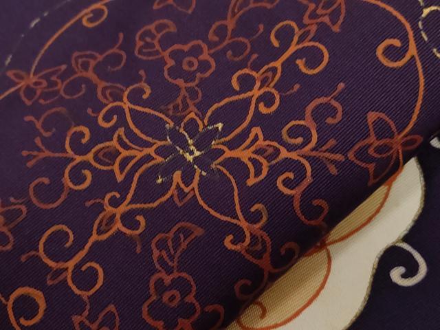 平和屋着物●塩瀬 九寸名古屋帯 正倉院花文 金彩 三越扱い 正絹 逸品 CAAZ0390dy