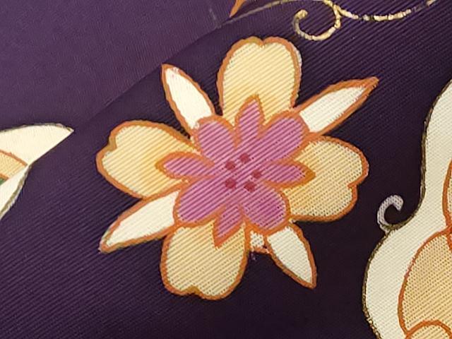 平和屋着物●塩瀬 九寸名古屋帯 正倉院花文 金彩 三越扱い 正絹 逸品 CAAZ0390dy