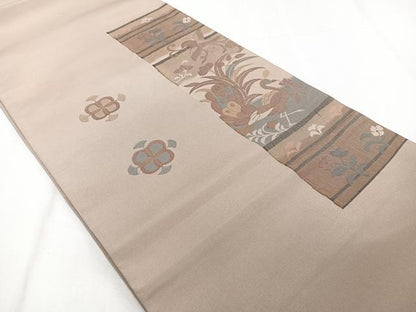 平和屋着物◎太鼓柄袋帯 花鳥文 正絹 逸品 CAAZ0408xi