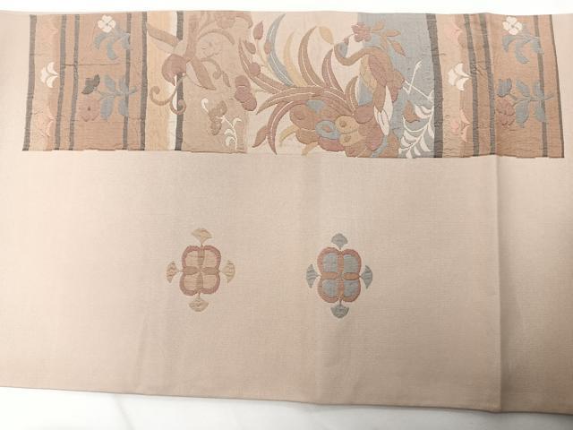 平和屋着物◎太鼓柄袋帯 花鳥文 正絹 逸品 CAAZ0408xi