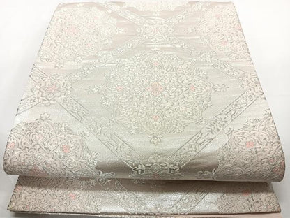 平和屋着物◎六通柄袋帯　唐織　天井宝相華　銀糸　正絹　逸品　CAAZ0414xi