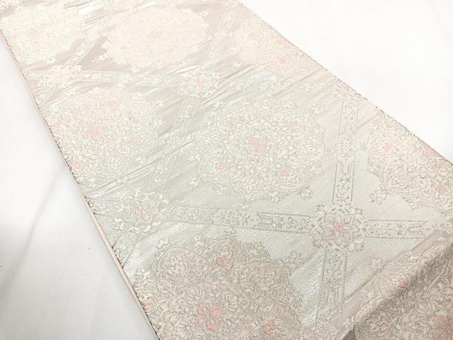 平和屋着物◎六通柄袋帯　唐織　天井宝相華　銀糸　正絹　逸品　CAAZ0414xi