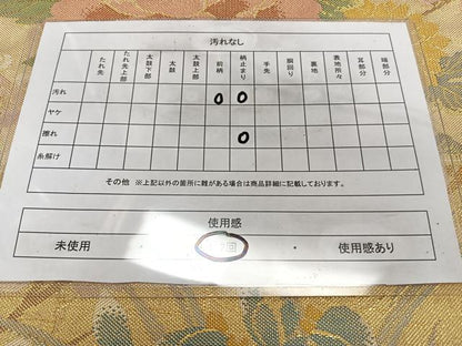 平和屋着物◎佐賀錦　六通柄袋帯　草花文　金糸　正絹　逸品　CAAZ0415xi
