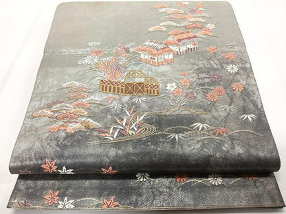 平和屋着物◎六通柄袋帯　唐織　嘉辰晴朗模様　金銀糸　正絹　逸品　CAAZ0431xi