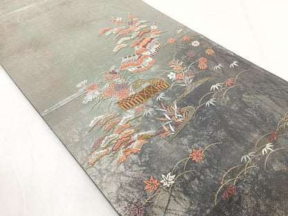 平和屋着物◎六通柄袋帯　唐織　嘉辰晴朗模様　金銀糸　正絹　逸品　CAAZ0431xi