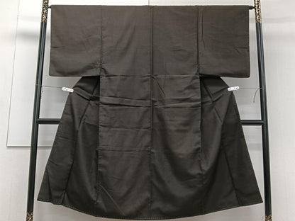 平和屋着物■男性　紬　枯色×黒色　正絹　逸品　CAAZ0627xi