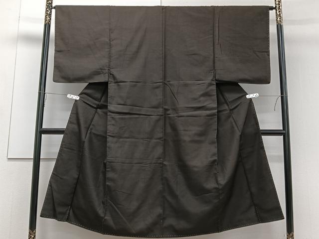 平和屋着物■男性　紬　枯色×黒色　正絹　逸品　CAAZ0627xi