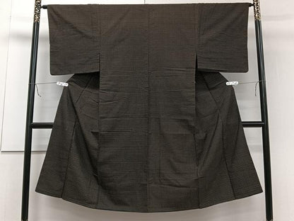 平和屋着物■男性　紬　横段文　正絹　逸品　CAAZ0628xi