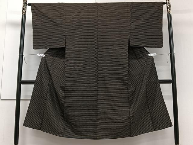 平和屋着物■男性　紬　横段文　正絹　逸品　CAAZ0628xi