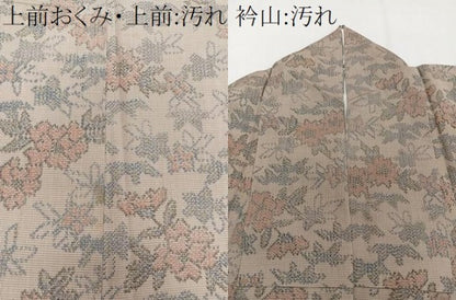 平和屋着物■上質な紬　草花文　正絹　逸品　CAAZ0682xi