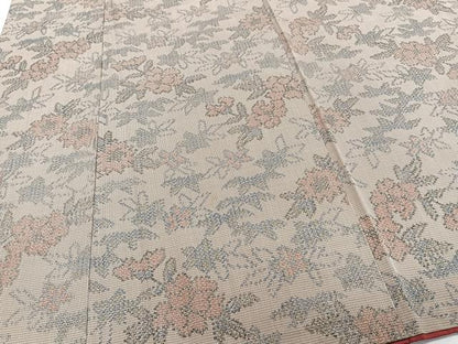 平和屋着物■上質な紬　草花文　正絹　逸品　CAAZ0682xi