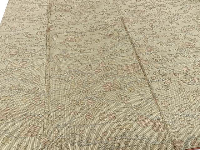 平和屋着物■上質な紬　風景文　正絹　逸品　CAAZ0698xi