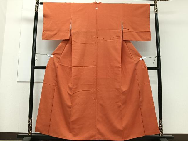 平和屋着物■上質な紬　照柿色　正絹　逸品　CAAZ0755xi