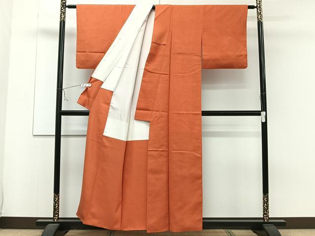平和屋着物■上質な紬　照柿色　正絹　逸品　CAAZ0755xi