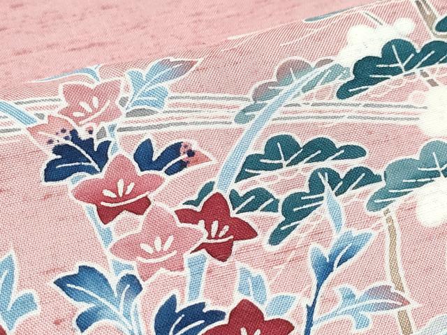 平和屋着物●訪問着 友禅 紬地 流水風景松花文 正絹 逸品 CAAZ0804vf
