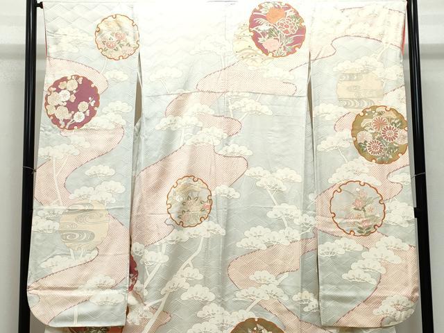 平和屋着物●創業460年・千總　振袖　刺繍　雪輪草花文　金彩　高島屋扱い　正絹　逸品　CAAZ0815vf