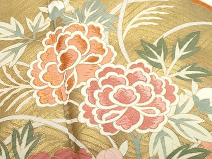 平和屋着物●創業460年・千總　振袖　刺繍　雪輪草花文　金彩　高島屋扱い　正絹　逸品　CAAZ0815vf