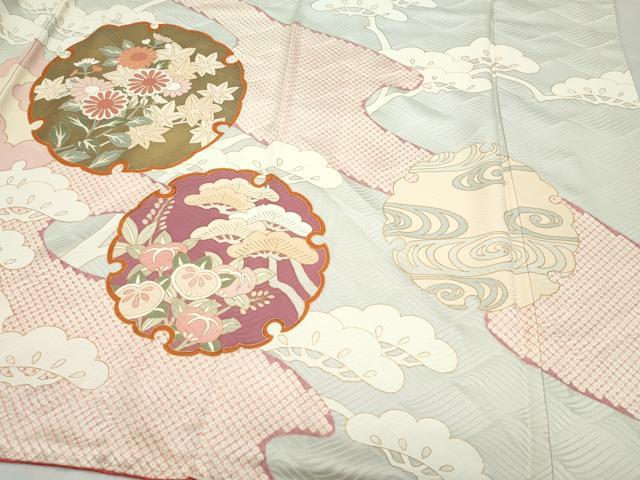 平和屋着物●創業460年・千總　振袖　刺繍　雪輪草花文　金彩　高島屋扱い　正絹　逸品　CAAZ0815vf