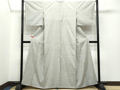 平和屋着物●本場結城紬 重要無形文化財 色無地 茶鼠色 正絹 逸品 CAAZ0820vf