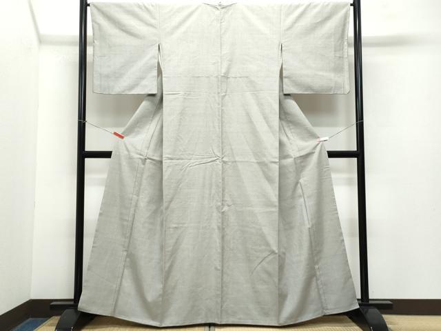 平和屋着物●本場結城紬 重要無形文化財 色無地 茶鼠色 正絹 逸品 CAAZ0820vf