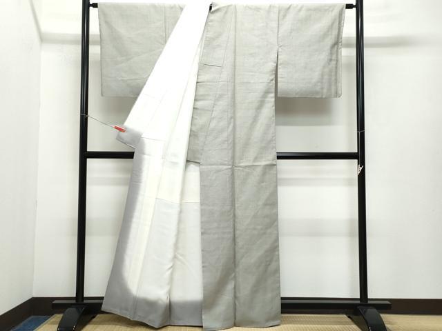 平和屋着物●本場結城紬 重要無形文化財 色無地 茶鼠色 正絹 逸品 CAAZ0820vf