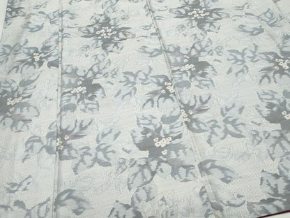 平和屋着物●本場大島紬 白大島 7マルキ 草花文 総絣 正絹 逸品 CAAZ0827vf