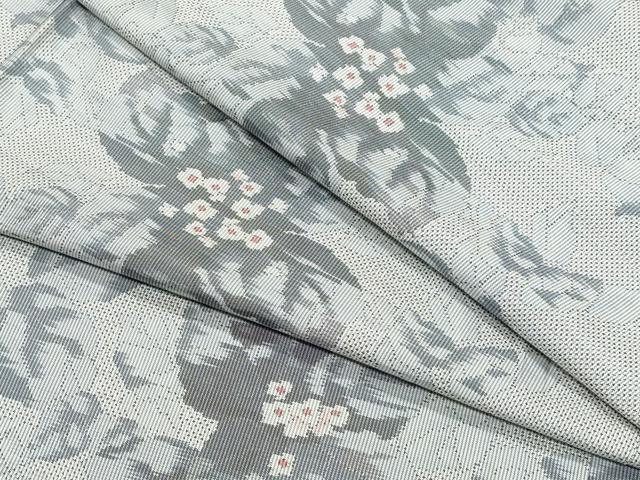 平和屋着物●本場大島紬 白大島 7マルキ 草花文 総絣 正絹 逸品 CAAZ0827vf