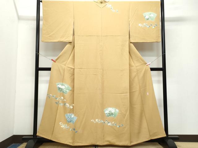 平和屋着物●訪問着　友禅　作家物　地紙草花文　正絹　逸品　CAAZ0828vf