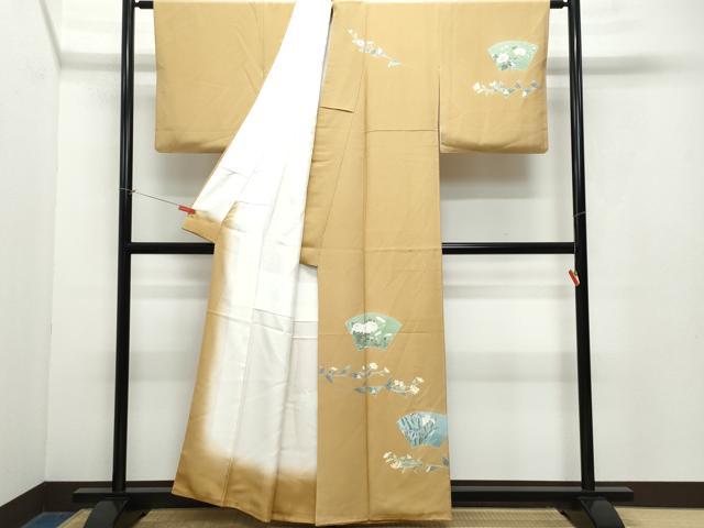 平和屋着物●訪問着　友禅　作家物　地紙草花文　正絹　逸品　CAAZ0828vf