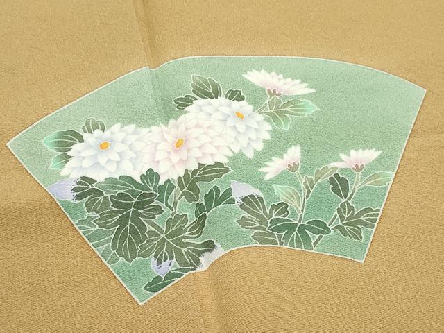 平和屋着物●訪問着　友禅　作家物　地紙草花文　正絹　逸品　CAAZ0828vf