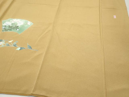 平和屋着物●訪問着　友禅　作家物　地紙草花文　正絹　逸品　CAAZ0828vf