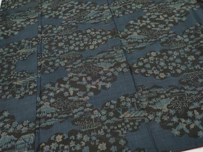 平和屋着物●本場大島紬　7マルキ　風景草花文　正絹　逸品　CAAZ0833vf