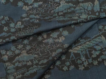 平和屋着物●本場大島紬　7マルキ　風景草花文　正絹　逸品　CAAZ0833vf