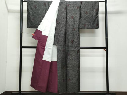 平和屋着物●本場大島紬　舞花文　正絹　逸品　CAAZ0847vf