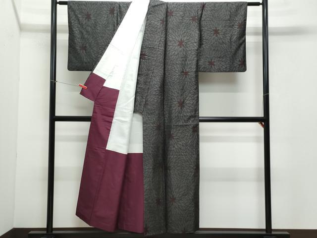 平和屋着物●本場大島紬　舞花文　正絹　逸品　CAAZ0847vf