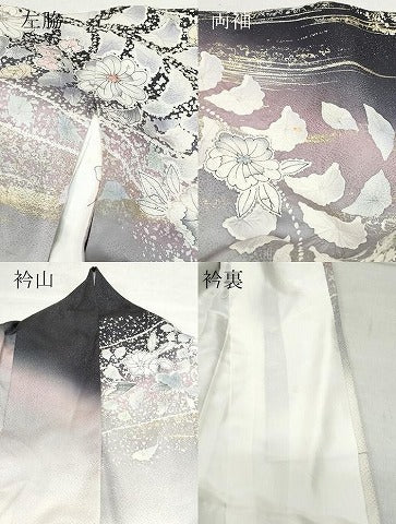 平和屋着物●豪華振袖　辻が花　暈し染め　銀通し地　正絹　逸品　CAAZ0866vf