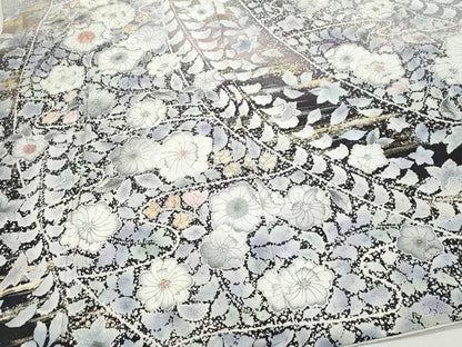 平和屋着物●豪華振袖　辻が花　暈し染め　銀通し地　正絹　逸品　CAAZ0866vf